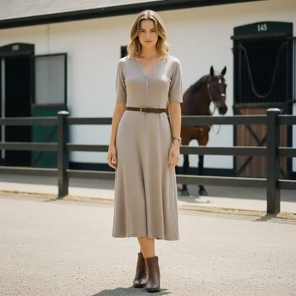 Lauren Ralph Lauren Ribbed Cotton Dress – Size Small - Picture 7 of 7